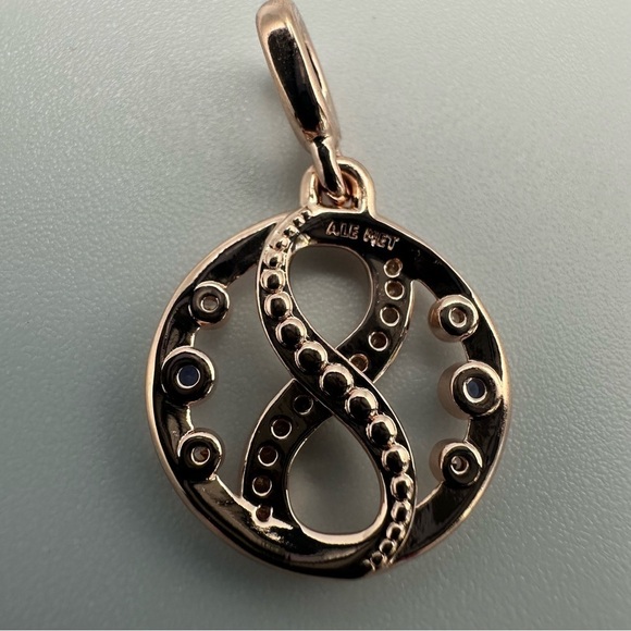 Pandora ME Infinity Charm Rose Gold-Plated CZ Blue & Clear NWT - Picture 6 of 6